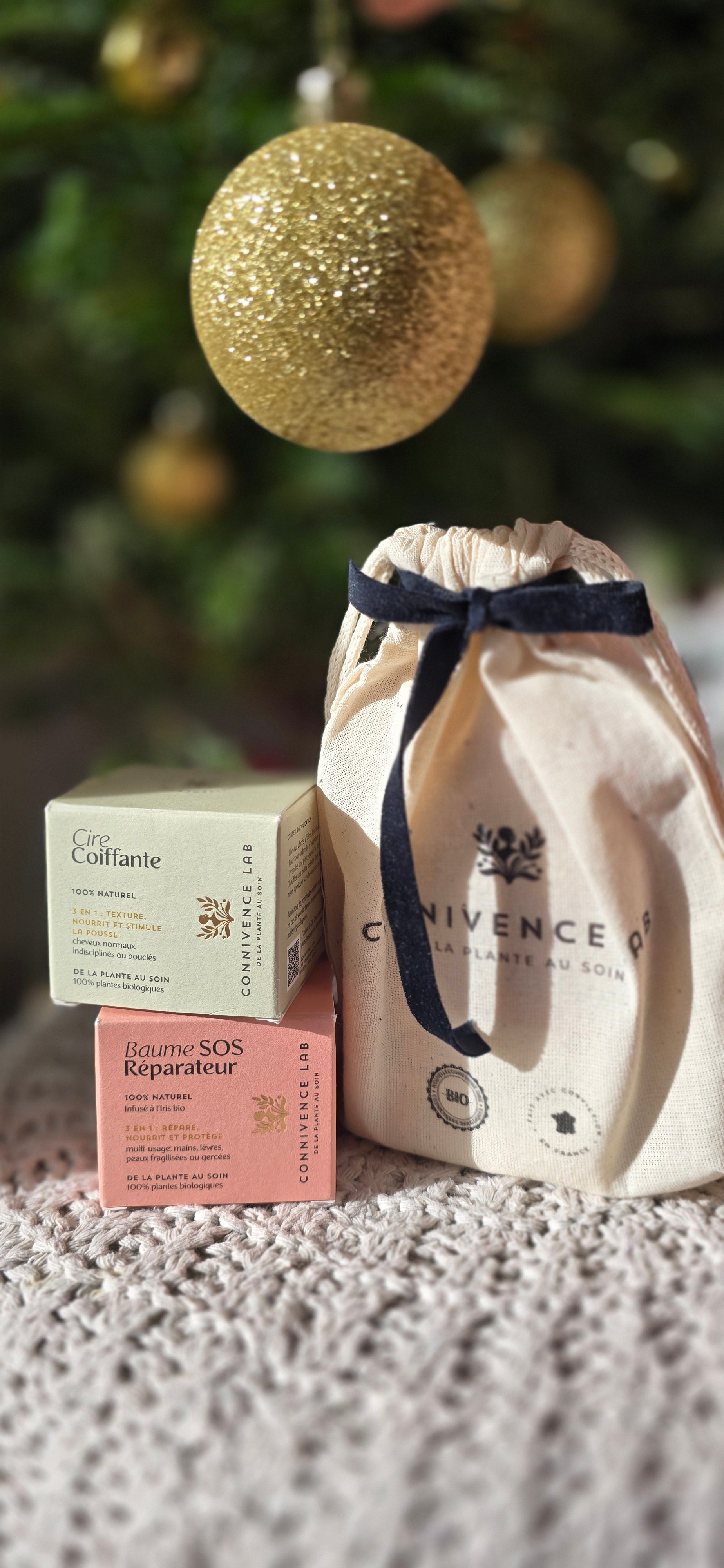 Coffret Duo Cheveu & Visage - Nourrit et Coiffe I Avec joli pochon 100% Coton