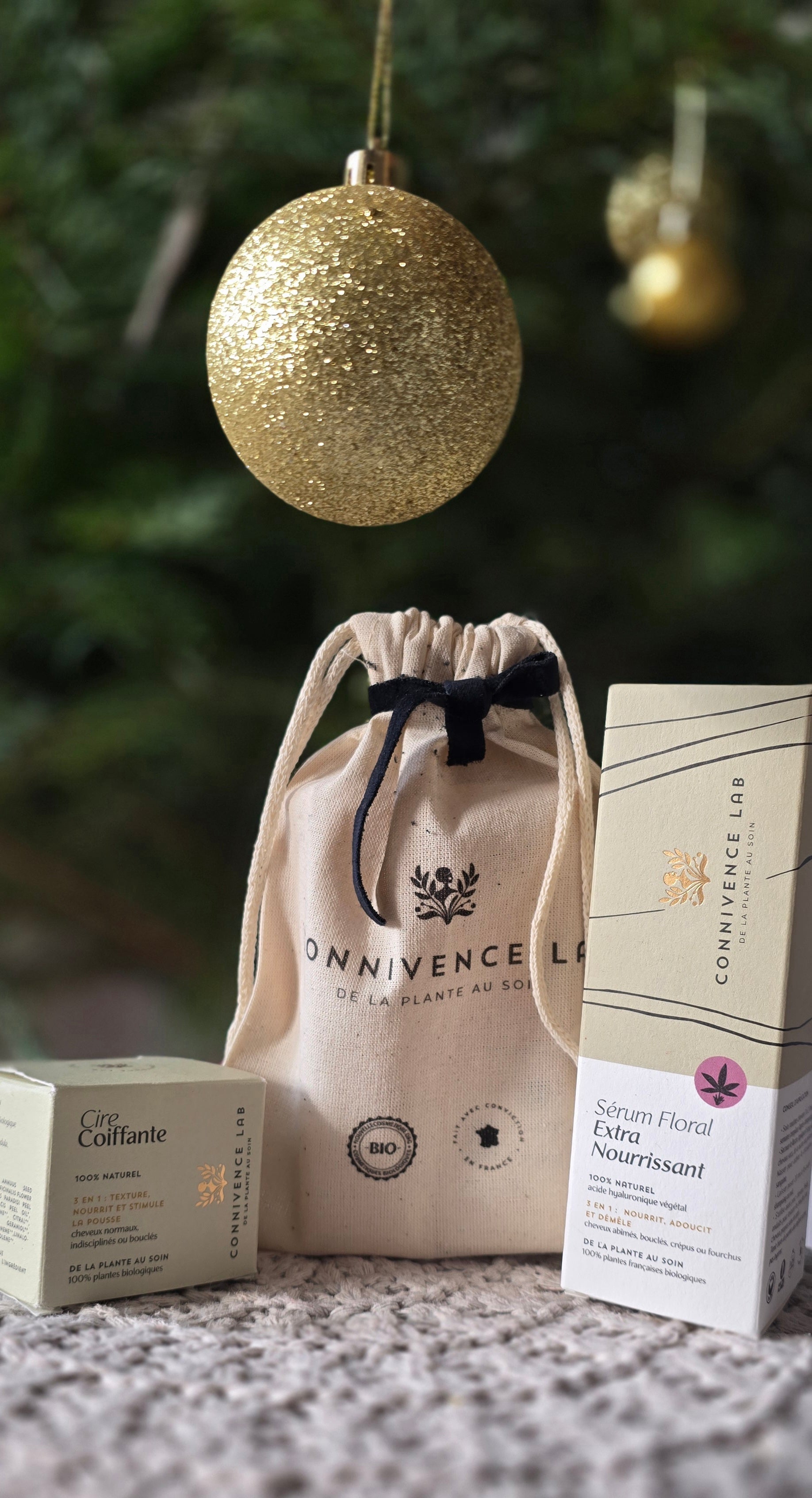 Coffret Cheveux - Je coiffe, Je nourris I Avec joli pochon 100% Coton